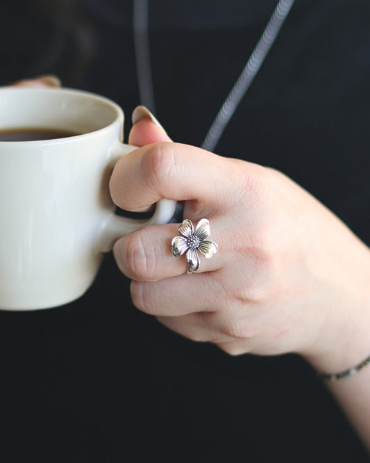 Anillo Plata Flor Lirio