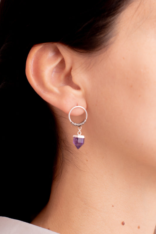 Aros Plata Singapur | Amatista