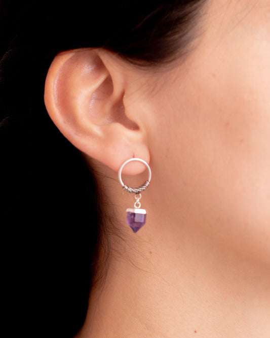 Aros Plata Singapur | Amatista