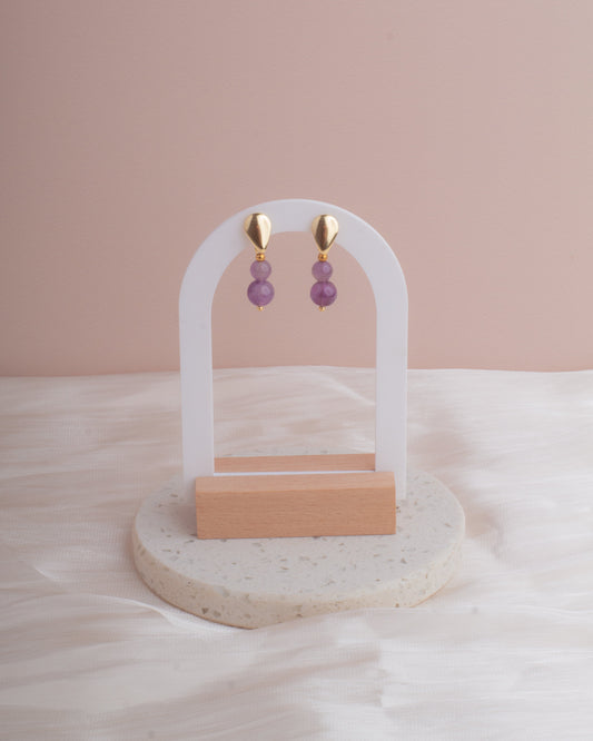 Aros baño en Oro Maré | Amatista