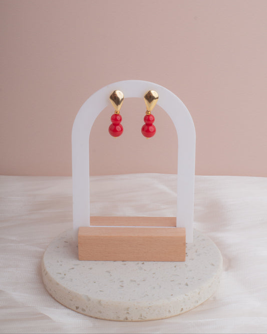 Aros baño en Oro Maré | Jade rojo