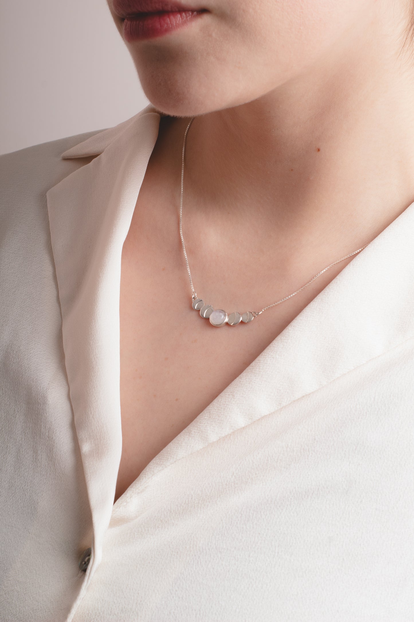Collar plata Fases Moon