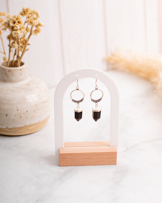 Aros Plata Thai | Obsidiana