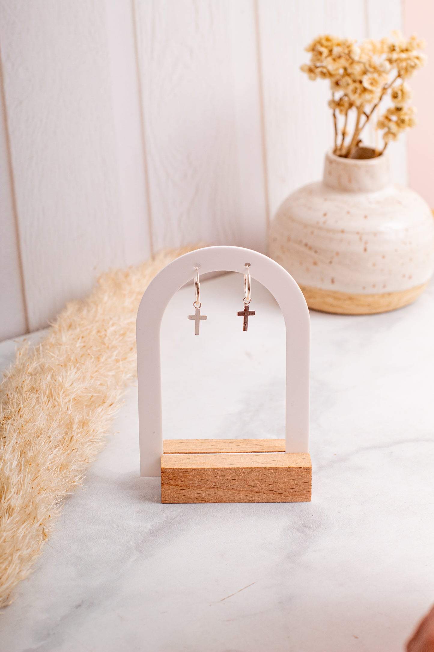 Aros Plata Minina | Cruz