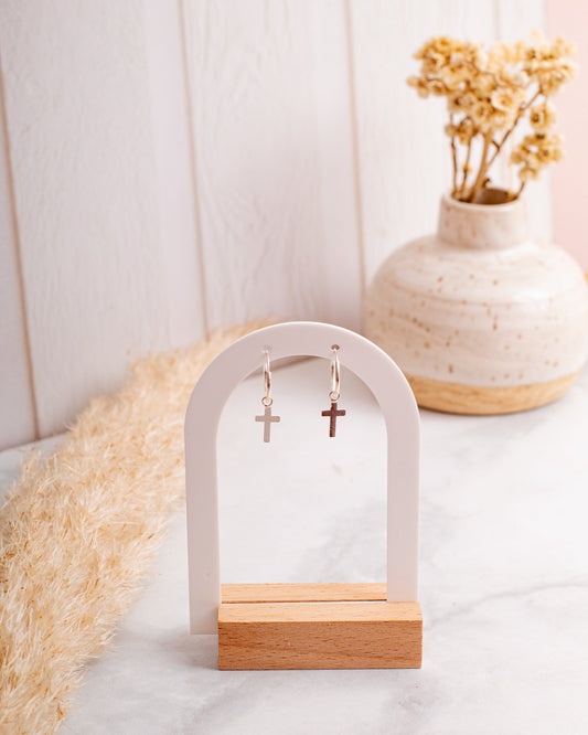 Aros Plata Minina | Cruz
