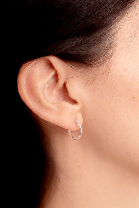 Argollas Plata 13 MM | Cierre Italiano