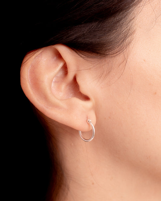Argollas Plata 13 MM | Cierre Italiano