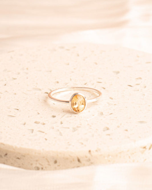 Anillo Plata Maya | Citrino