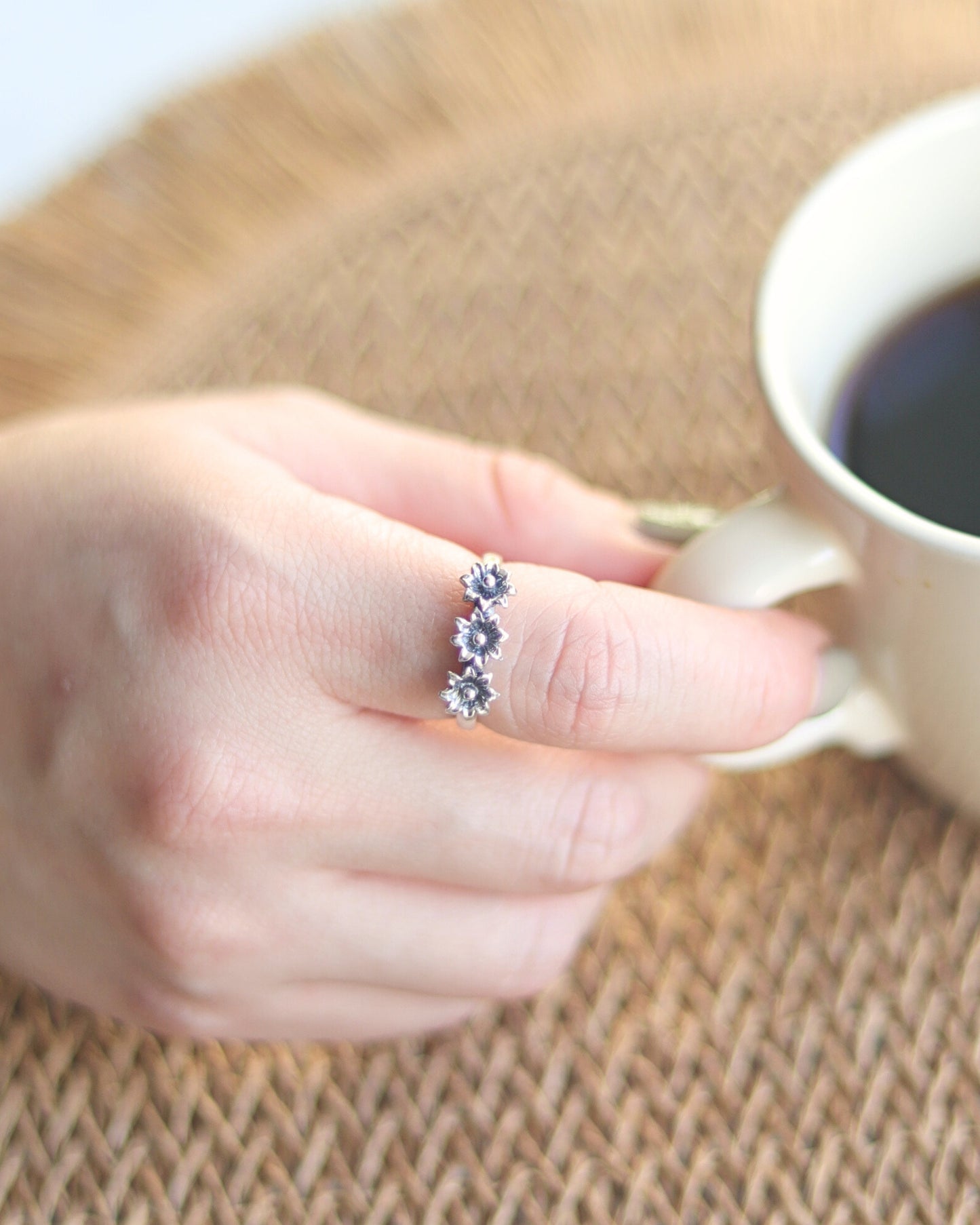 Anillo Plata Fleurs