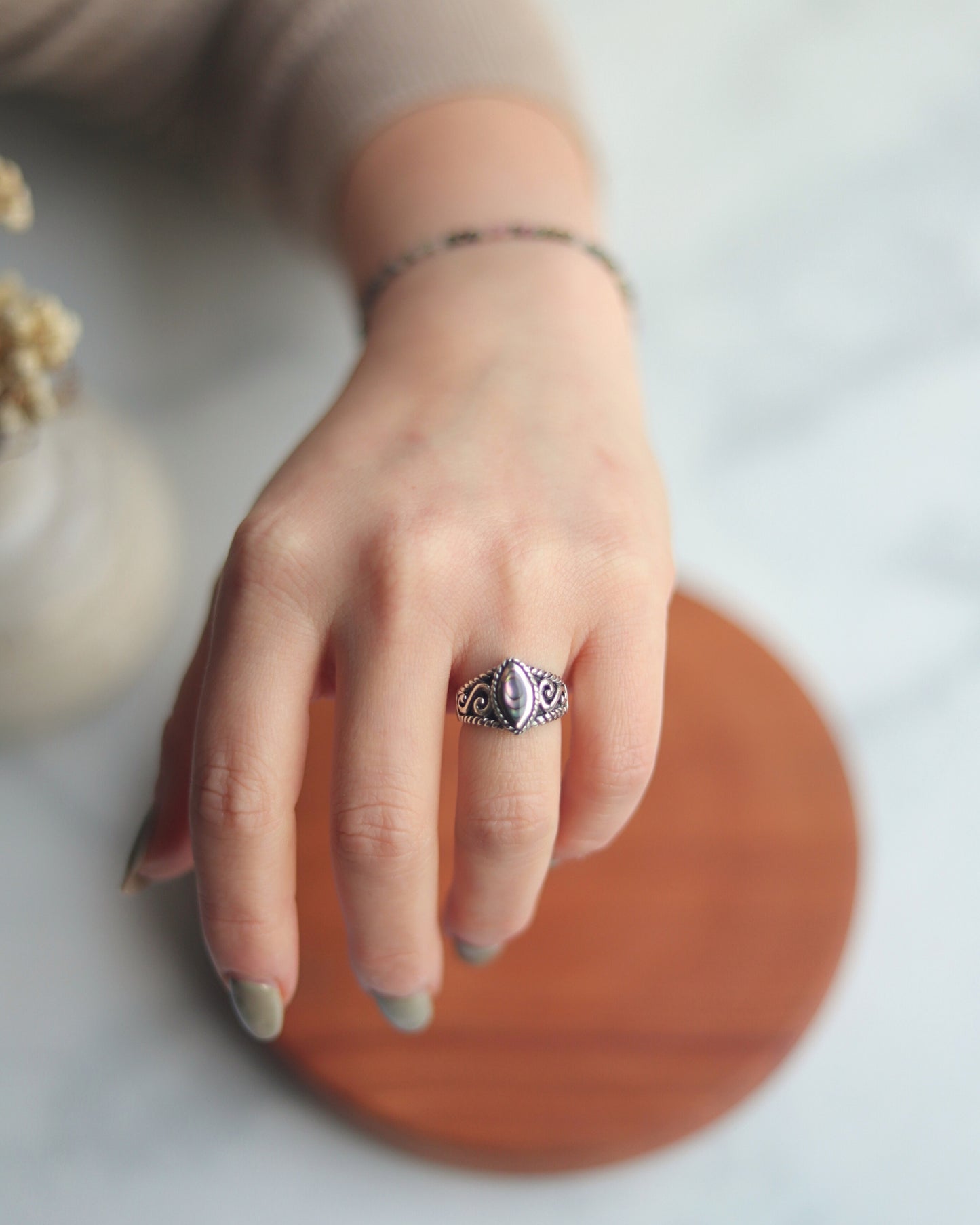Anillo Plata Roco II Nácar