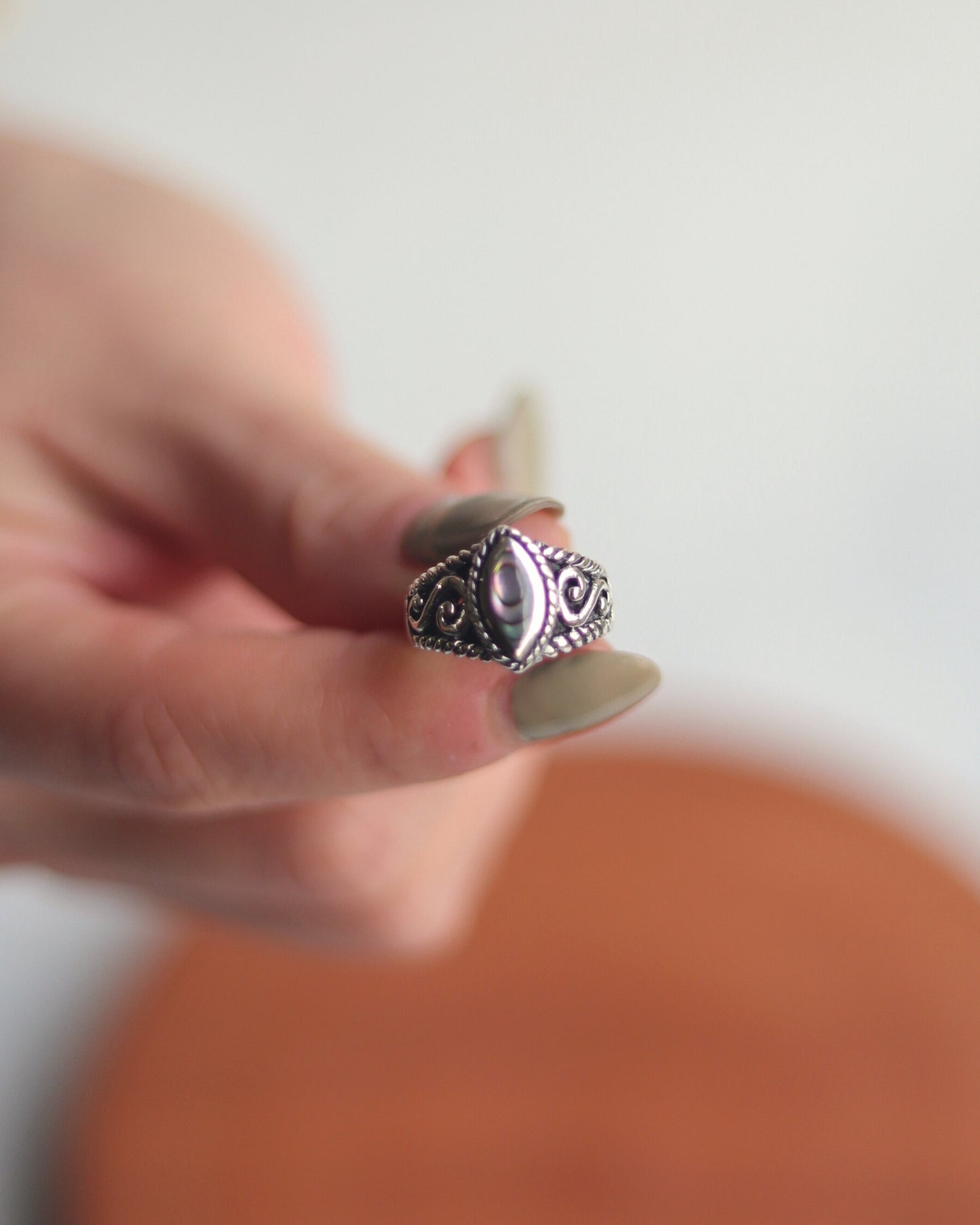 Anillo Plata Roco II Nácar