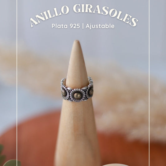 Anillo Plata Girasoles