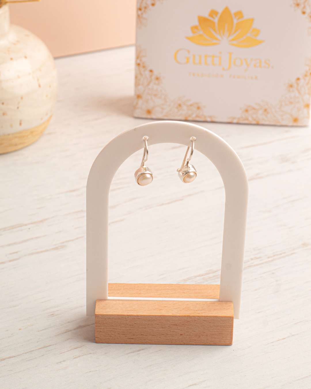 Aros Plata Perla Vicky