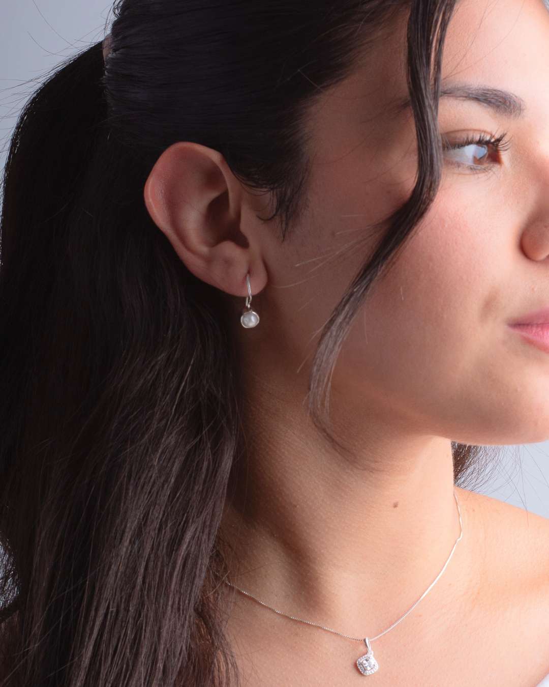 Aros Plata Perla Vicky