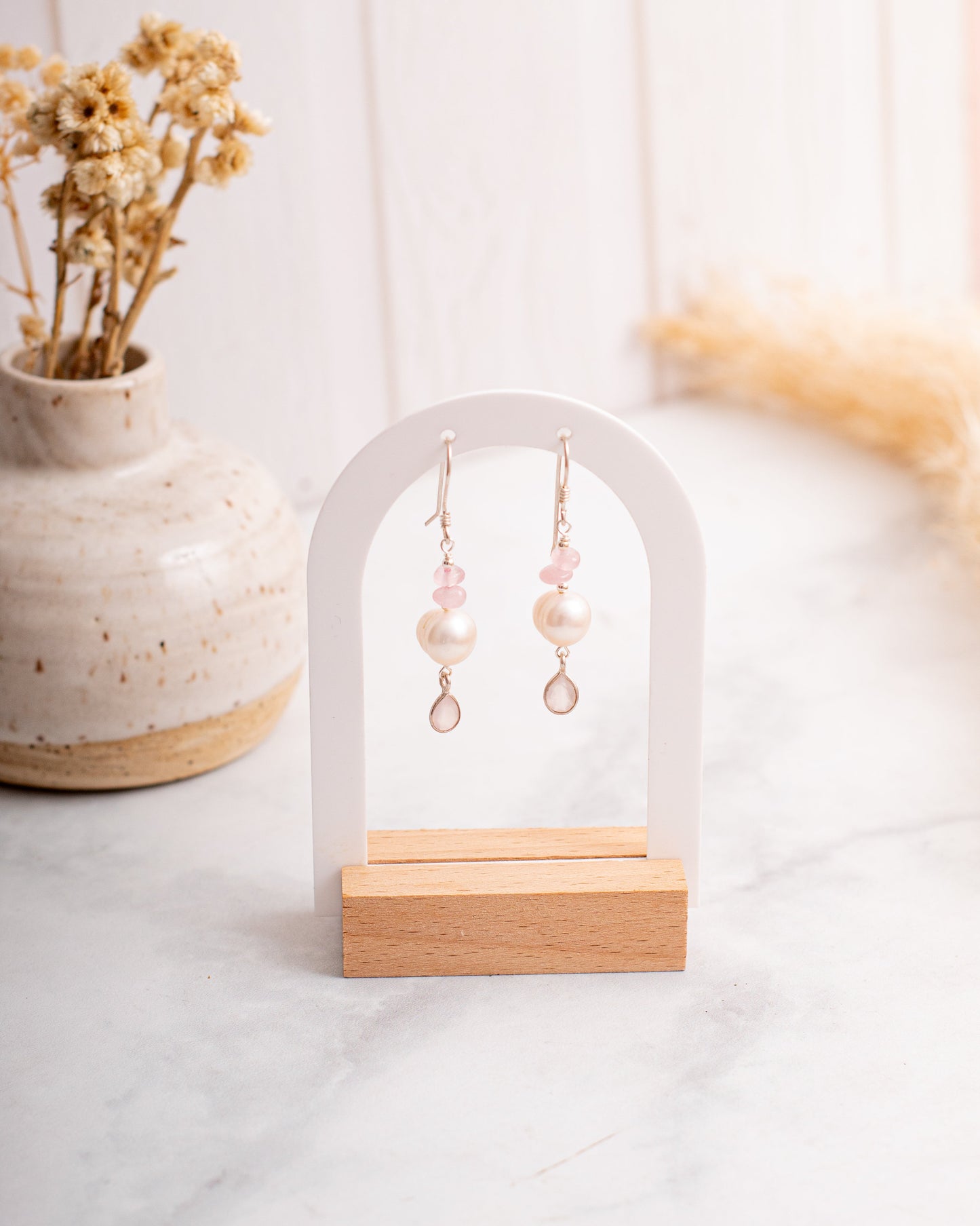 Aros de Plata y Perla Natural para mujer en Santiago de Chile