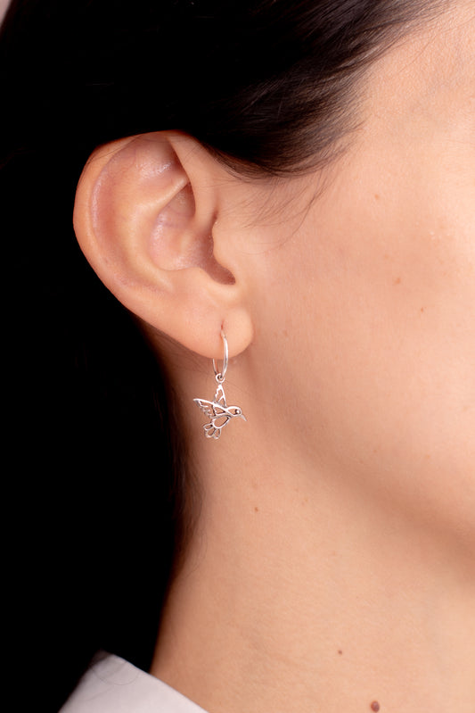Aros Plata Minina | Colibrí