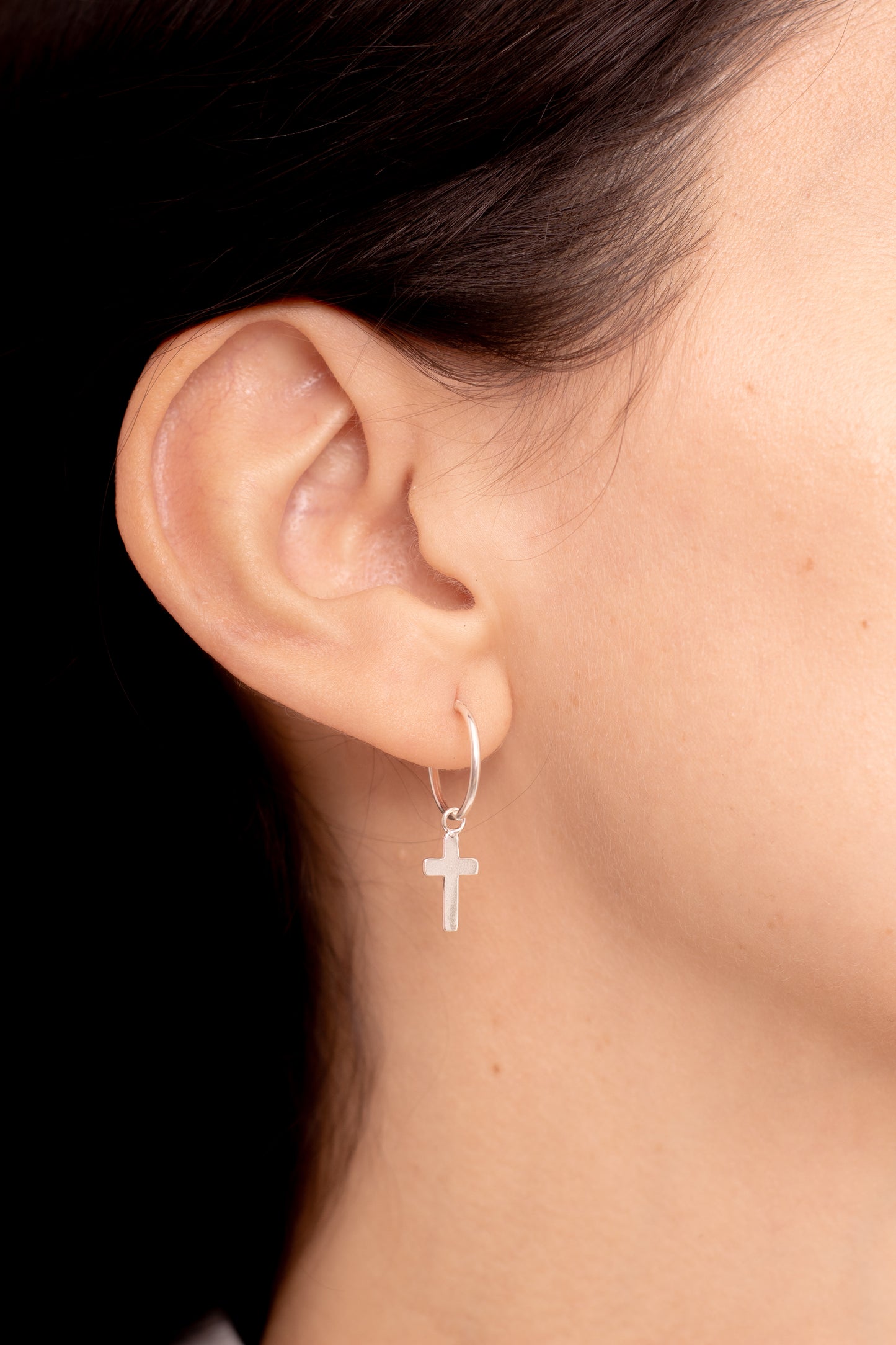 Aros Plata Minina | Cruz