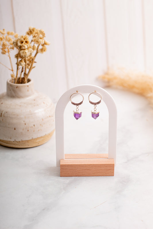 Aros Plata Singapur | Amatista