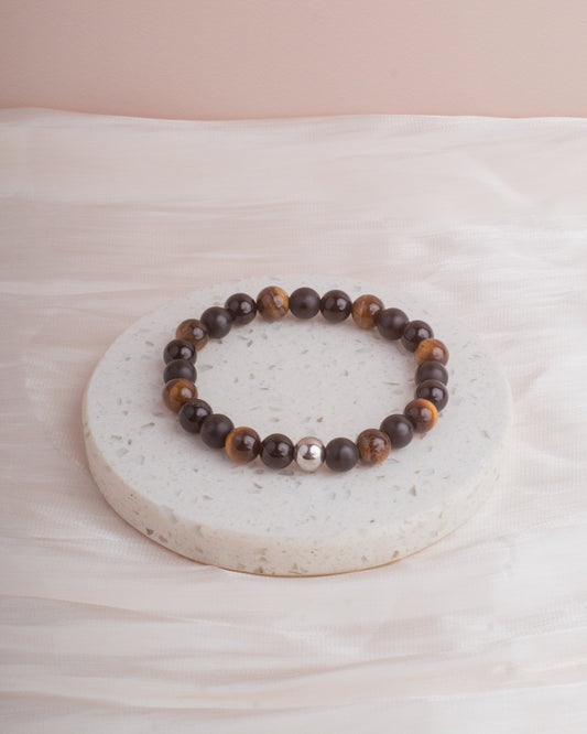 Pulsera Lucy | Ojo de tigre, Obsidiana y Onix