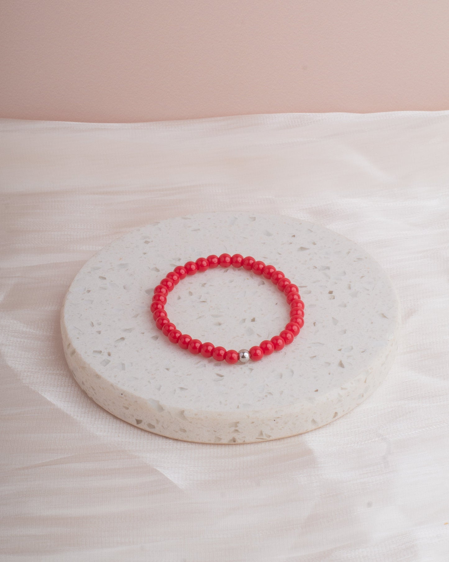 Pulsera Mina 3mm | Jade rojo