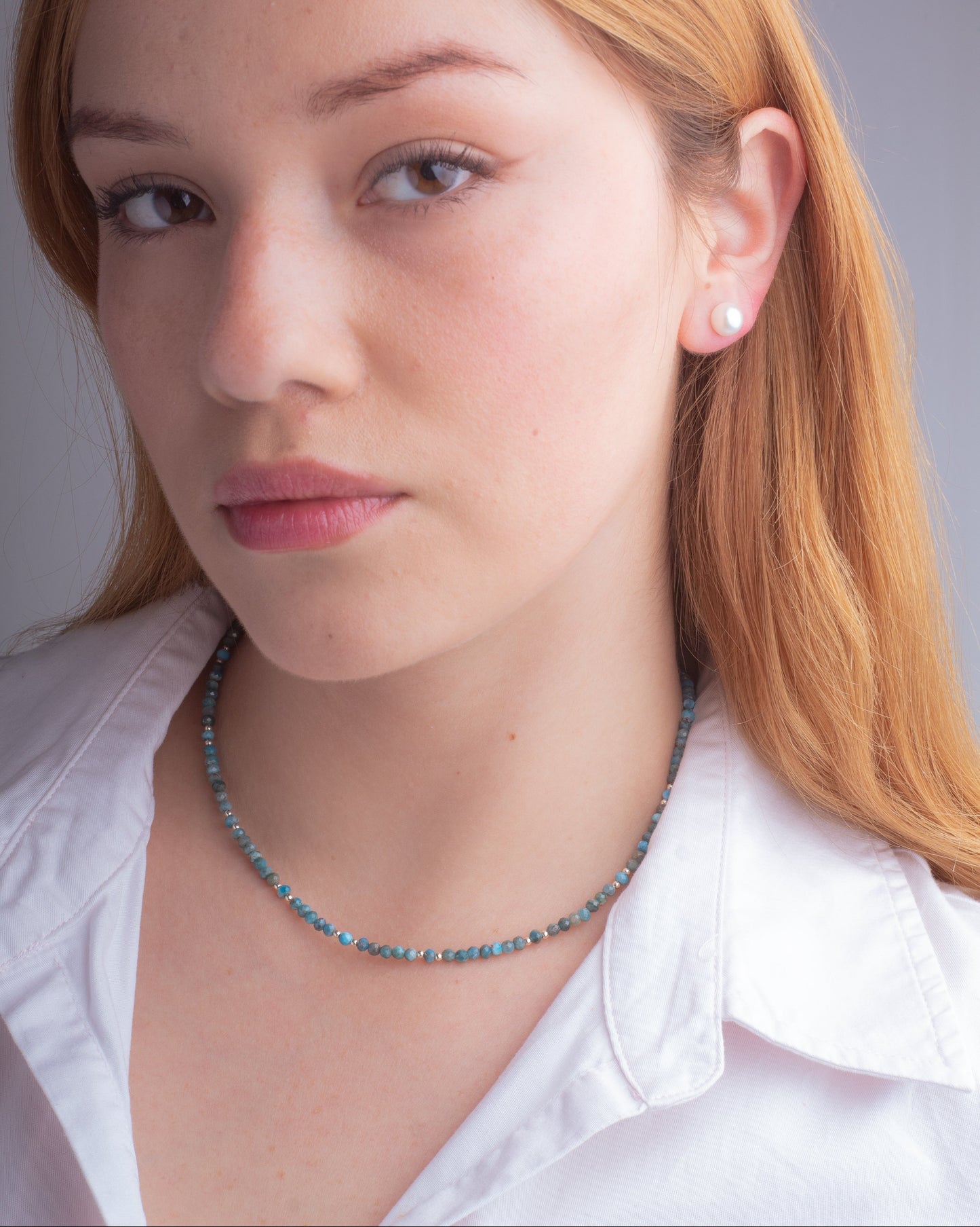 Choker Praga 2mm  | Aguamarina