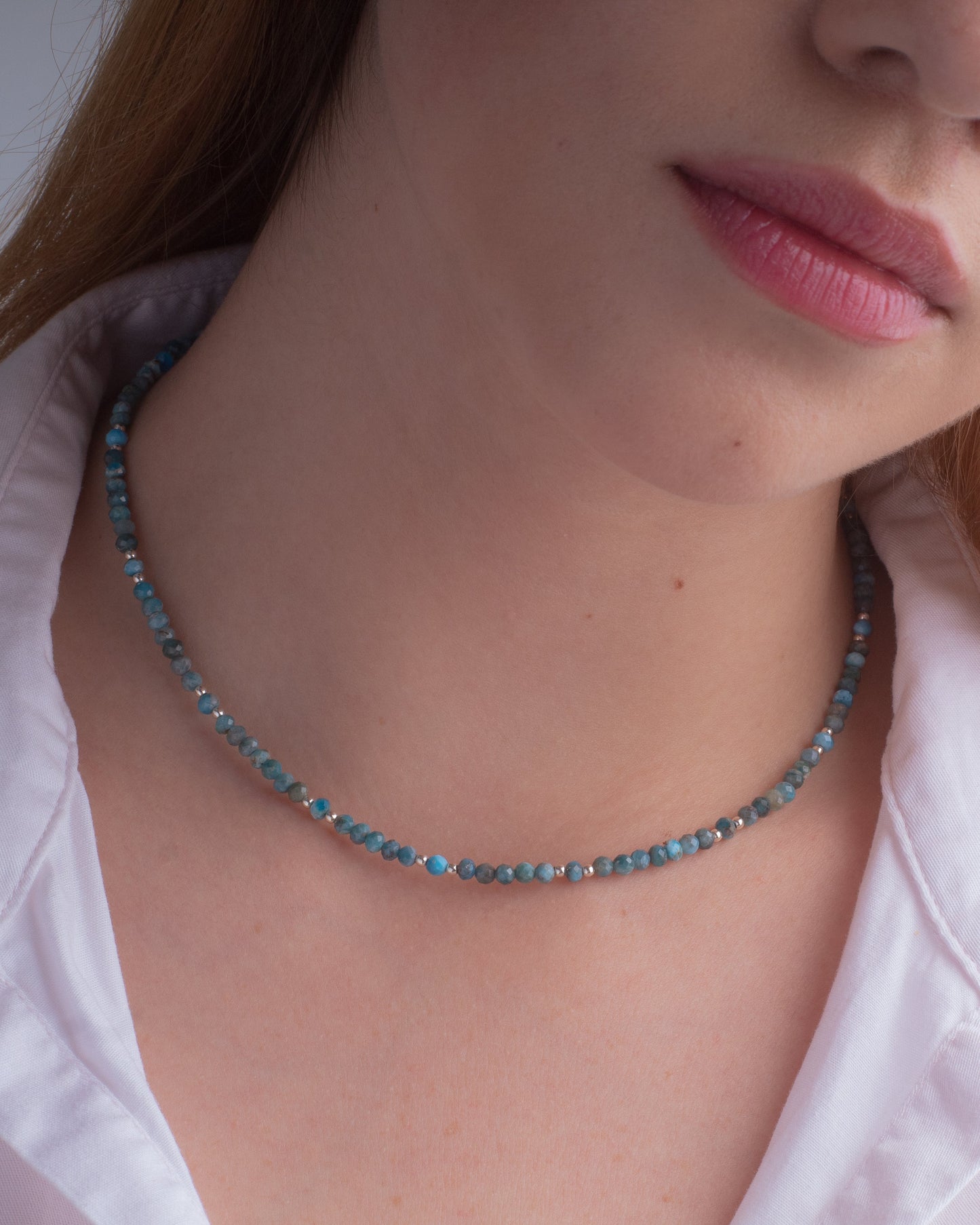 Choker Praga 2mm  | Aguamarina