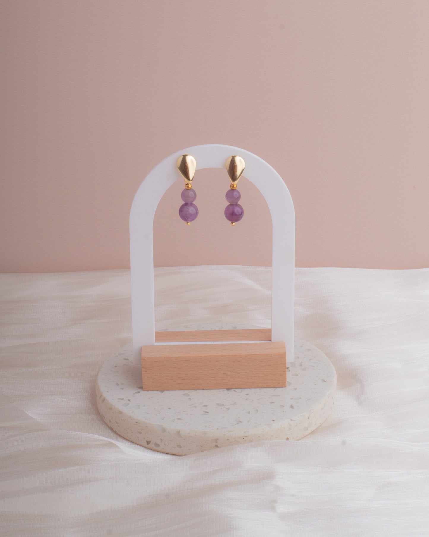 Aros baño en Oro Maré | Amatista