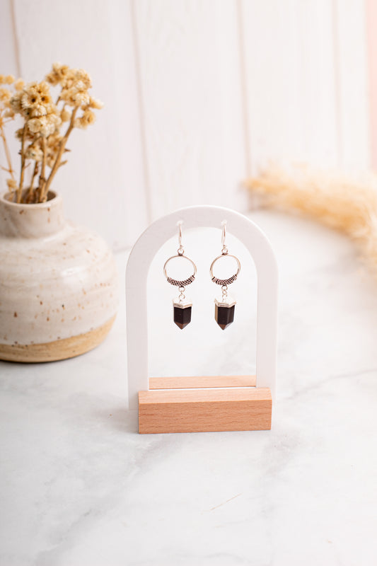 Aros Plata Thai | Obsidiana