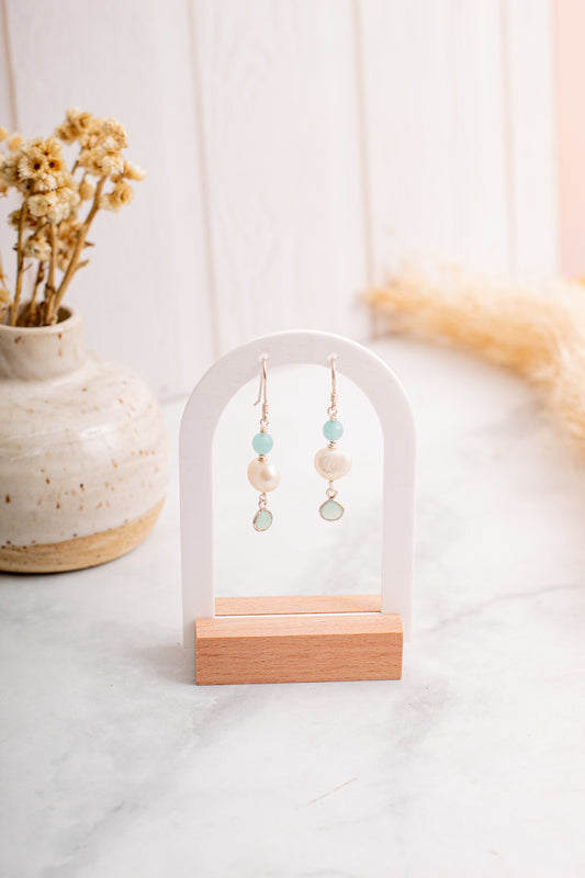 Aros Perla Helena | Aguamarina