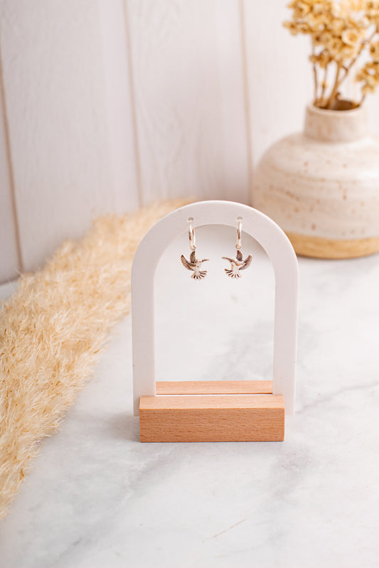 Aros Plata Minina | Colibrí Mango