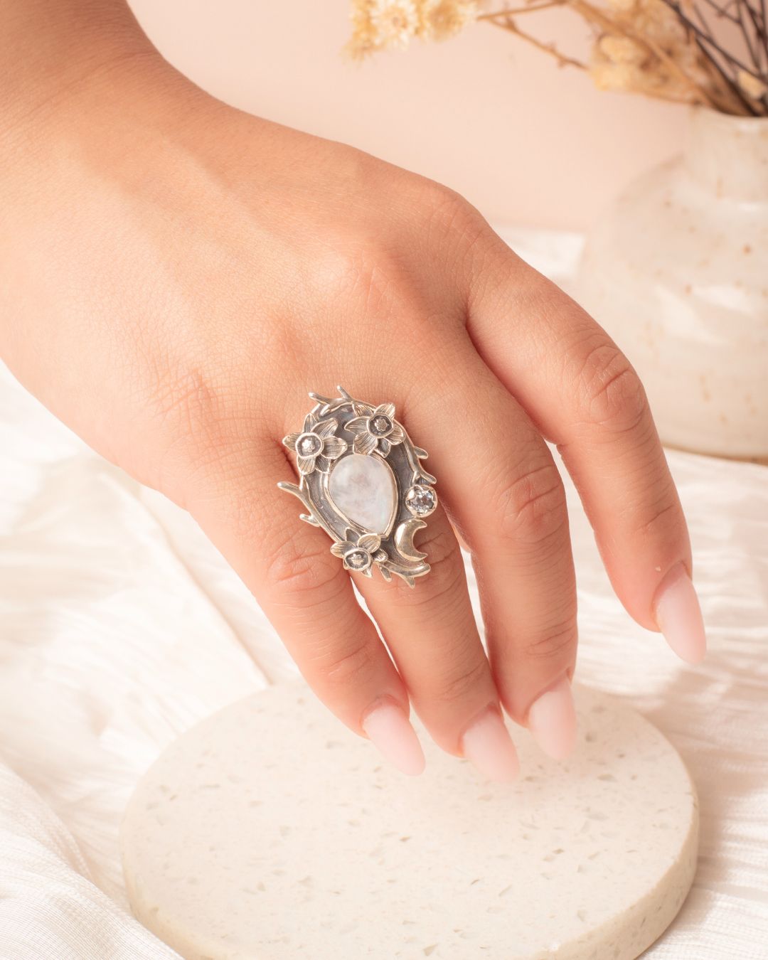 Anillo Plata Eloise | Piedra Luna
