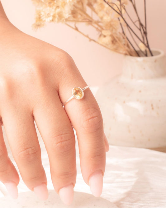 Anillo Plata Maya | Citrino