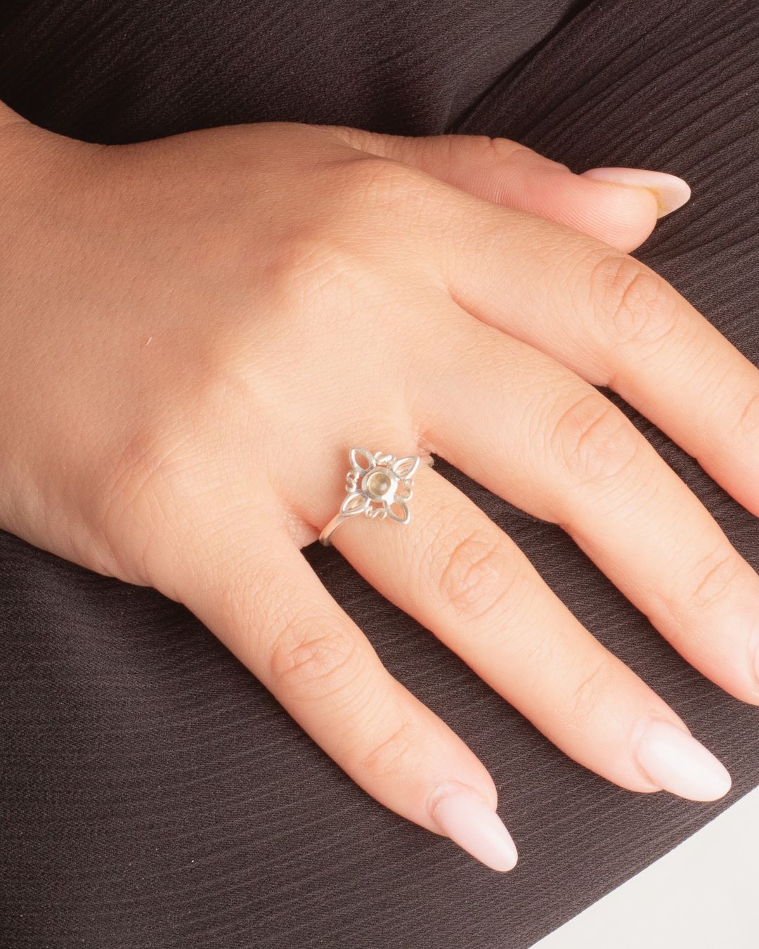 Anillo Plata Nudo Piedra | Labradorita