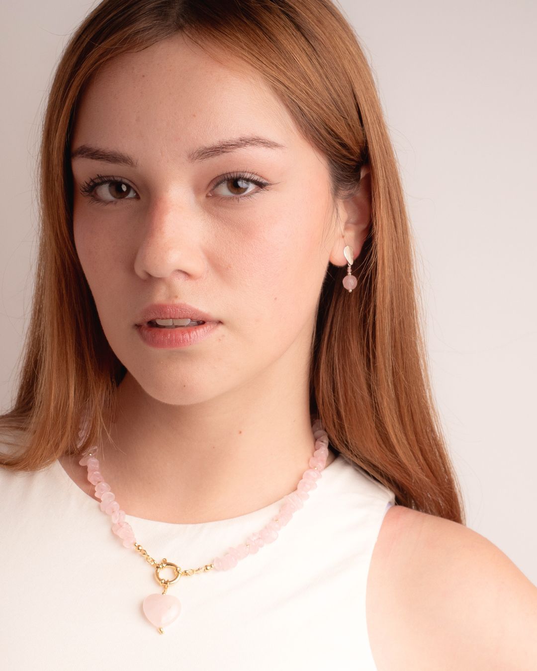 Aros Plata Zaya | Cuarzo Rosado